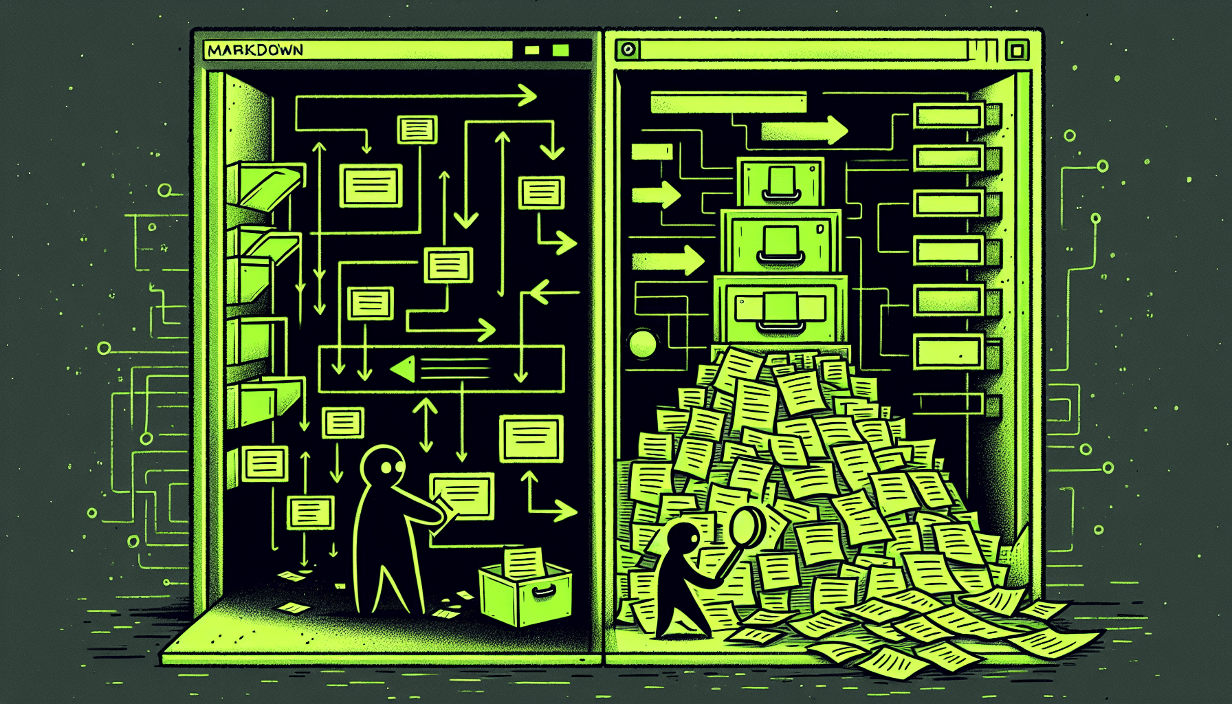Markdown vs SQLite metaphor